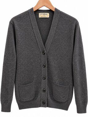 Vintage James Pringle Scottish Lambswool Cardigan Navy Wool Made Scotland Preppy